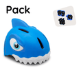 Laad afbeelding in Galerij weergave, Crazy Safety Bicycle helmet Product bundle: Blue shark Bicycle Helmet & Protective Gear for Children