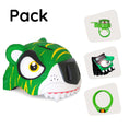 Laad afbeelding in Galerij weergave, Crazy Safety Bicycle helmet Product bundle: Green tiger bike helmet, cycling gloves, lock, and tiger bell for children