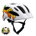 Charger l'image dans la visionneuse de la galerie, Crazy Safety Bicycle helmet White/yellow / M (54-58cm) Graffiti Splash children's helmet with light