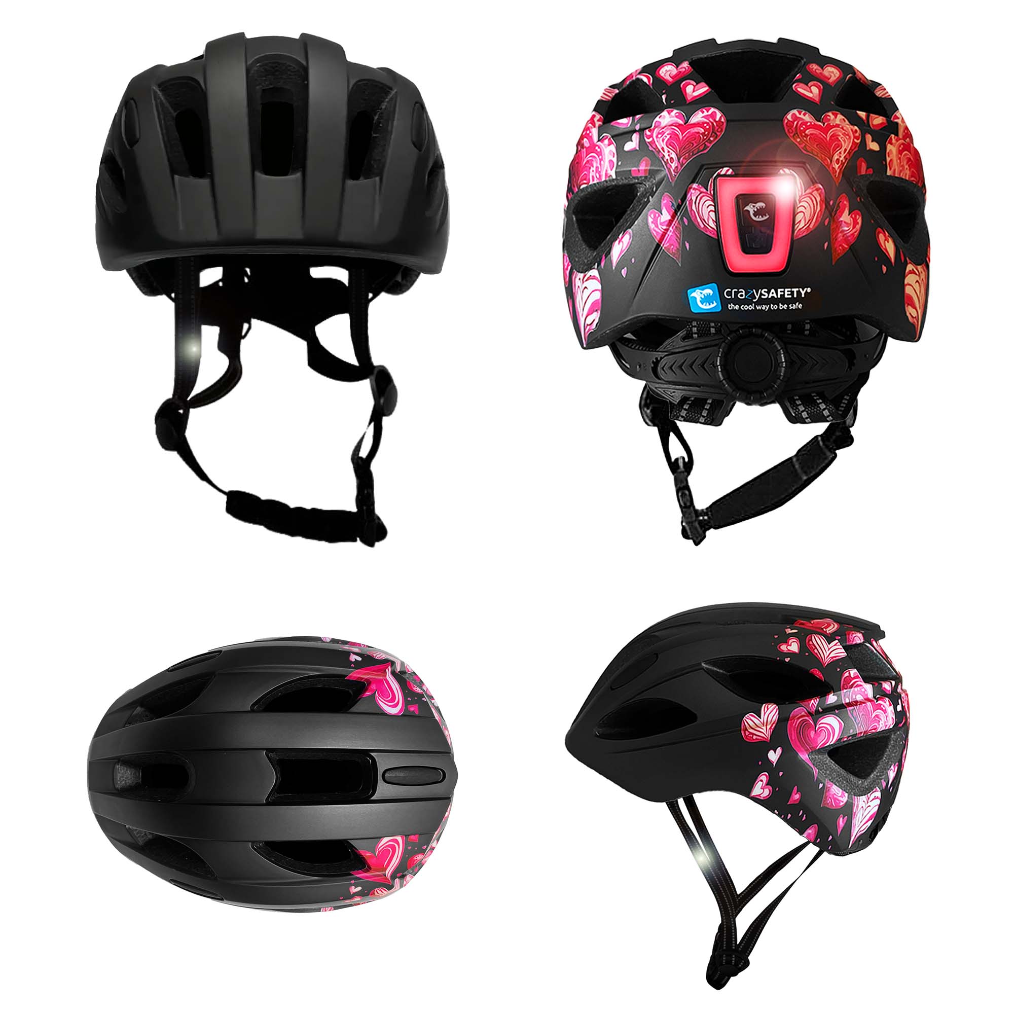  Casque pour enfants Heartbeat Stripes avec lumière