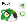 Charger l'image dans la visionneuse de la galerie, Product bundle: Green tiger bike helmet, lock, and tiger bell for children
