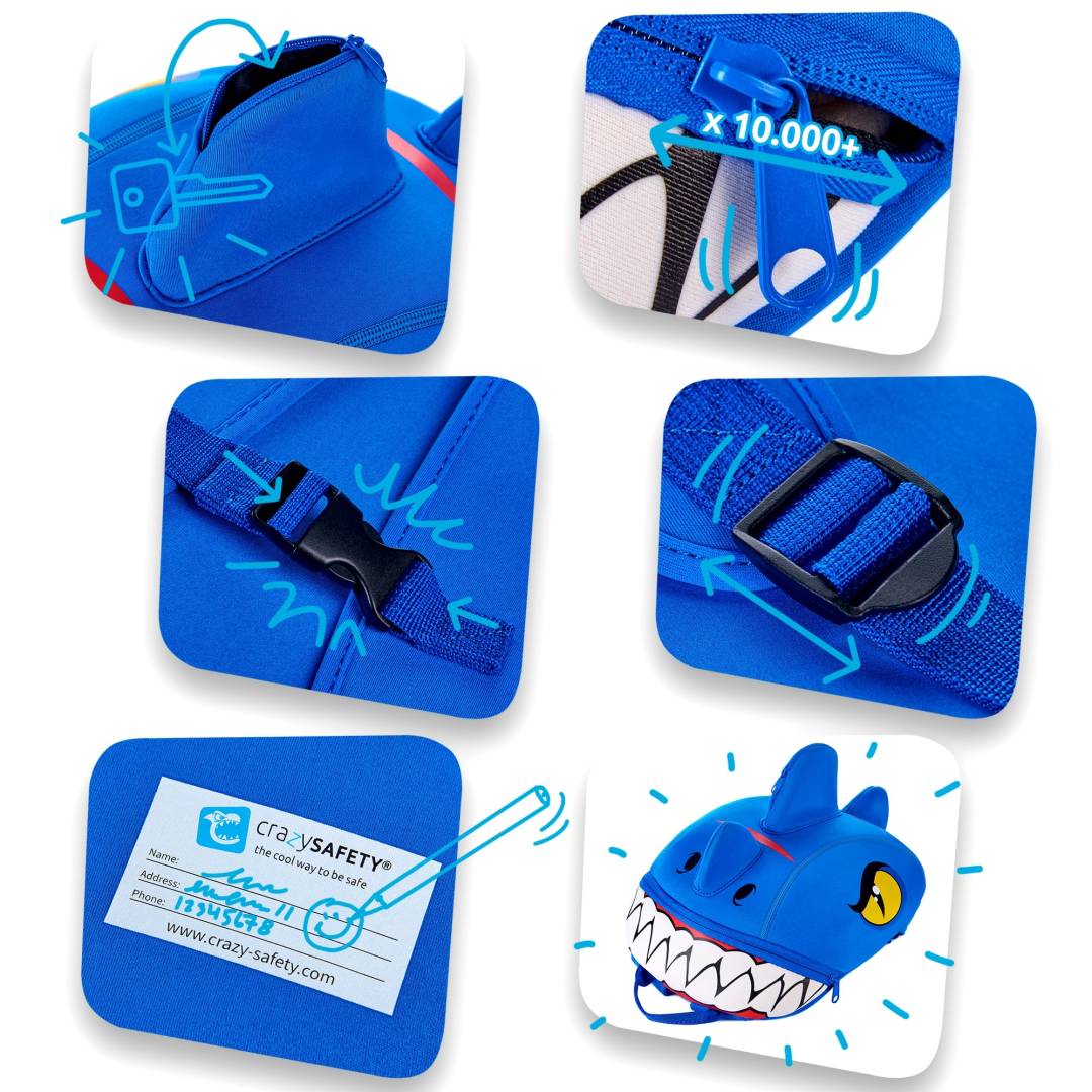 Crazy Safety Backpack Blue Dinosaur backpack