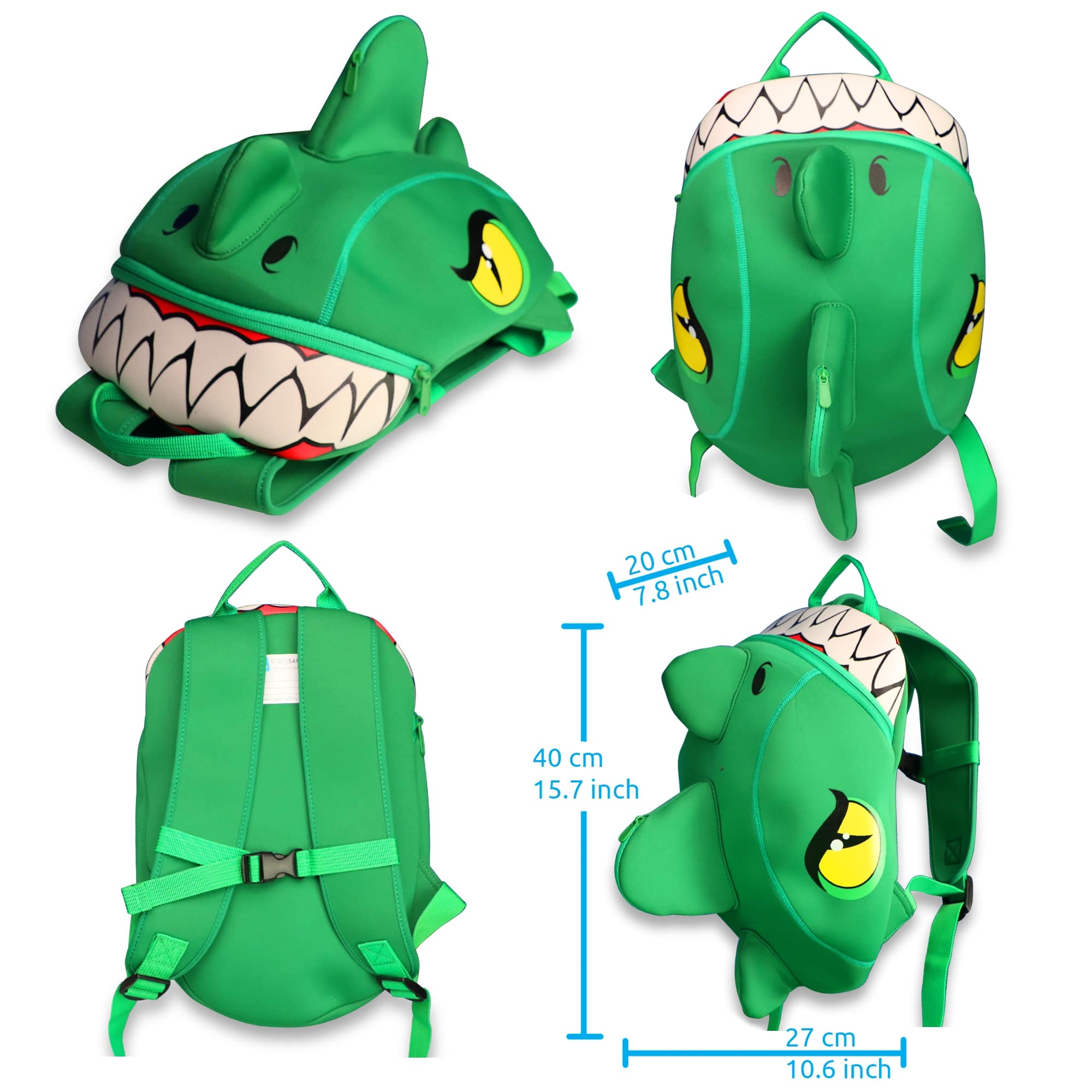 Crazy Safety Backpack Green Crocodile backpack