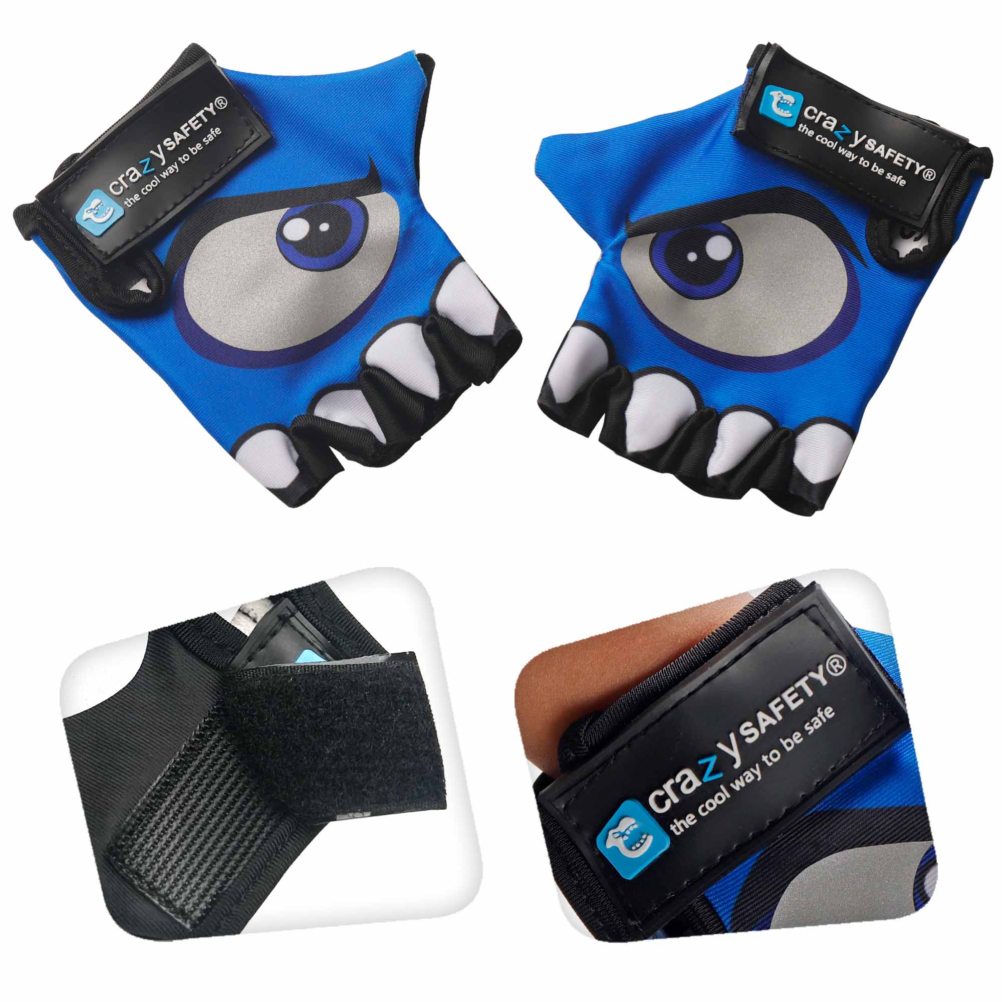 Crazy Safety Bicycle gloves Cycling gloves with reflective eyes