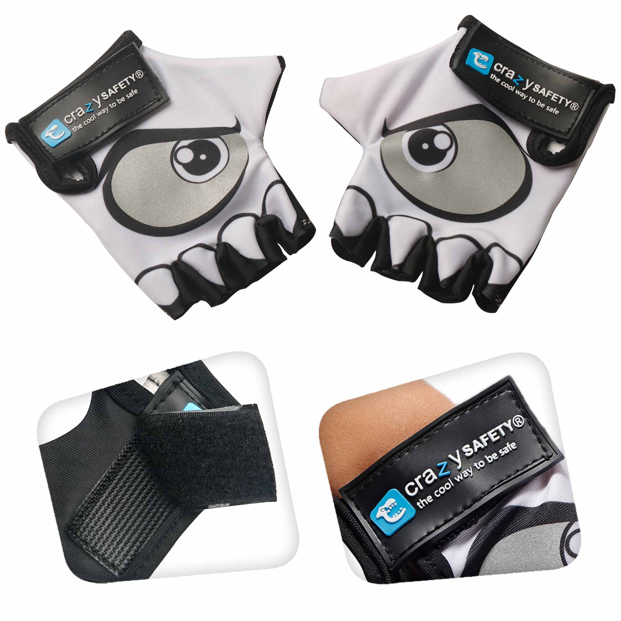 Crazy Safety Bicycle gloves Cycling gloves with reflective eyes