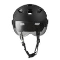 Charger l'image dans la visionneuse de la galerie, Crazy Safety Bicycle helmet Matte black / M/L (55-61cm) OAK E-Bike bicycle helmet with UV visor, LED lights, reflective straps, and Fidlock buckle
