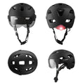 Charger l'image dans la visionneuse de la galerie, Crazy Safety Bicycle helmet Matte black / M/L (55-61cm) OAK E-Bike bicycle helmet with UV visor, LED lights, reflective straps, and Fidlock buckle
