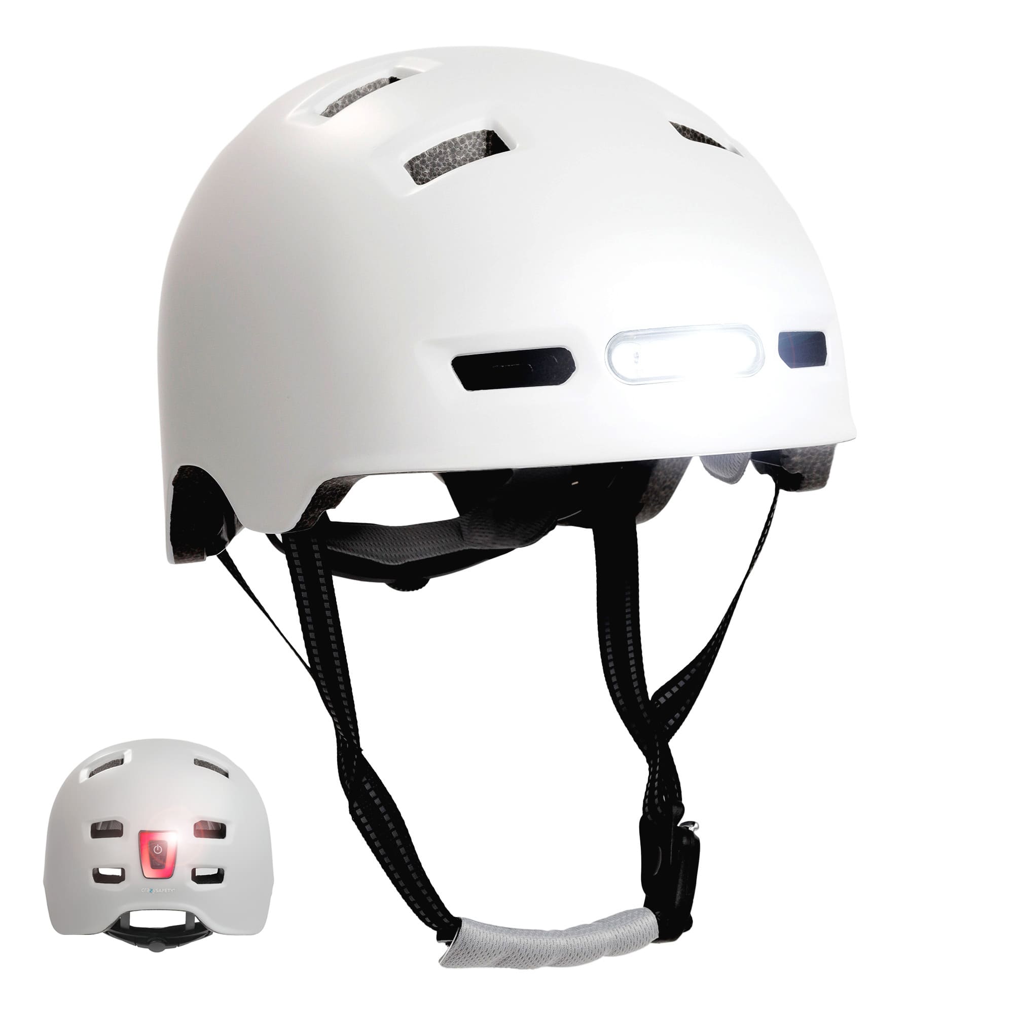 Crazy Safety Bicycle helmet Matte white / M (54-57cm) Vertigo urban bicycle helmet with front and rear lights