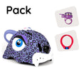 Laad afbeelding in Galerij weergave, Crazy Safety Bicycle helmet Product bundle: Purple Leopard Bicycle Helmet, Lock and Leopard Bell for Children
