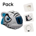 Laad afbeelding in Galerij weergave, Crazy Safety Bicycle helmet Product bundle: White tiger bicycle helmet, cycling gloves, lock, and tiger bell for children
