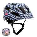 Charger l'image dans la visionneuse de la galerie, Crazy Safety Bicycle helmet Purple / M (54-58cm) Heartbeat Stripes children's helmet with light
