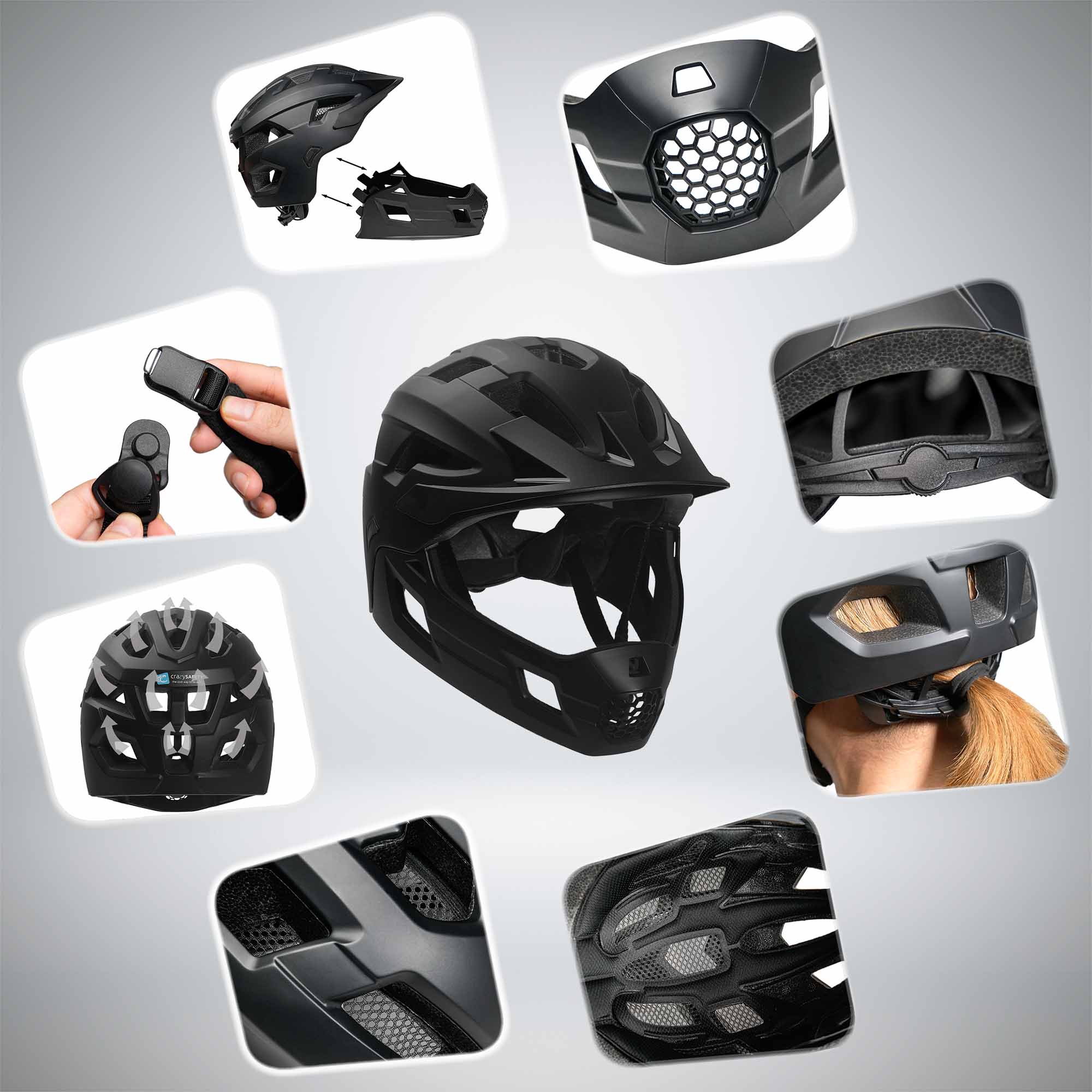 Crazy Safety Bicycle helmet TITAN fullface bicycle helmet